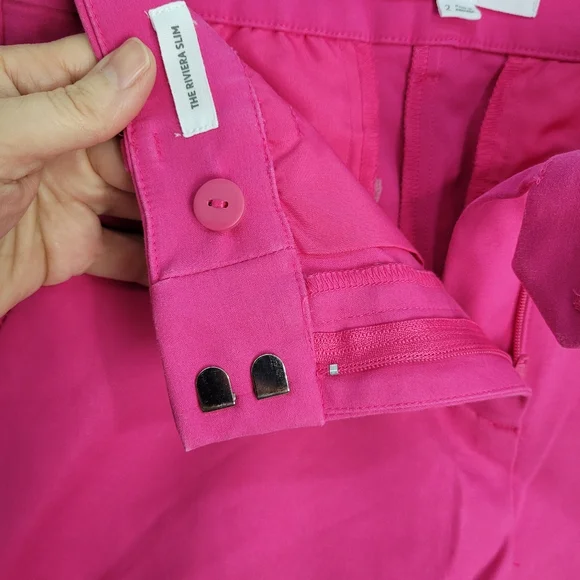 Loft Chino Pants The Riviera Slim Pink Womens 2 Flat Front Ankle Preppy Barbie - Picture 5 of 11